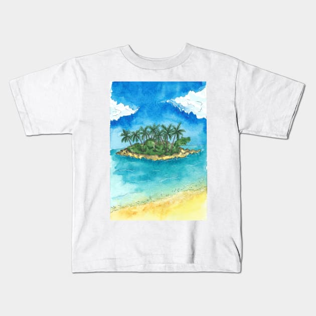 Tropical island Kids T-Shirt by Keen_On_Colors